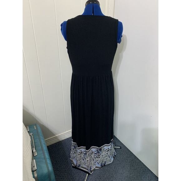 J Jill Wearever Dress Womens Large Black Stretch Knit Maxi Sleeveless Pullover - Picture 3 of 10